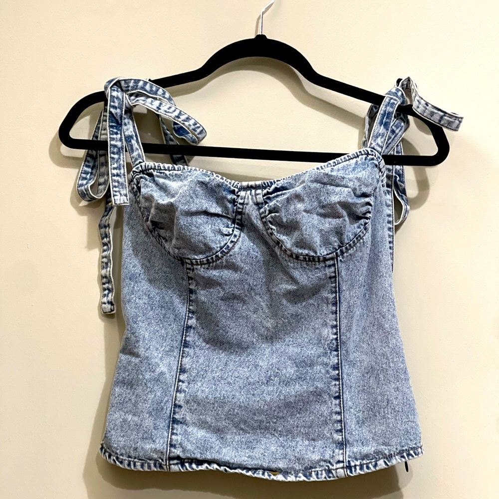 Étophe studios tie strap corset top, zip on side